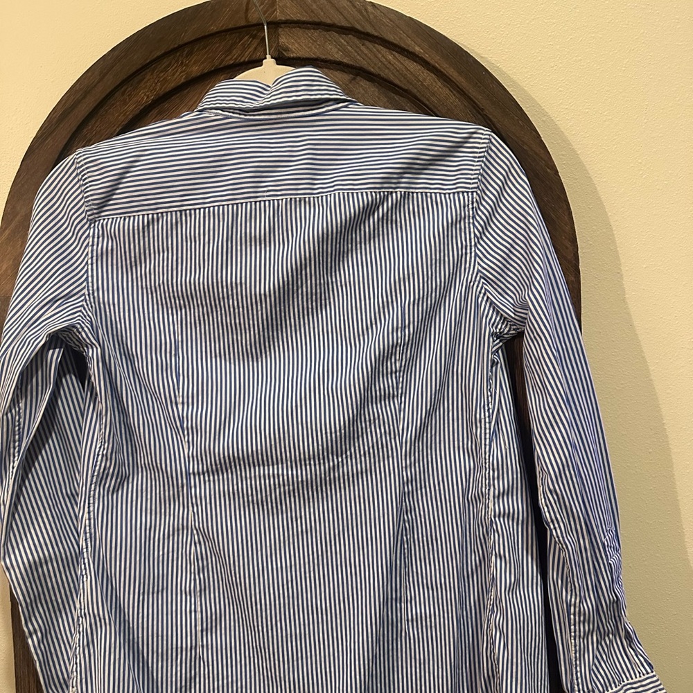 Polo Ralph Lauren Blue and White Striped Long Sleeve Shirt - Picture 4 of 5